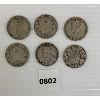 Image 1 : LOT OF 6 - CDN 50 CENT SILVER PCS - INCL 1910 & 1919, ETC.