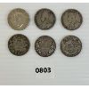 Image 1 : LOT OF 6 - CDN 50 CENT SILVER PCS - INCL 1913 & 1945, ETC.