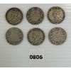 Image 1 : LOT OF 6 - CDN 50 CENT SILVER PCS - INCL 1907 & 1919, ETC.