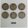 Image 2 : LOT OF 6 - CDN 50 CENT SILVER PCS - INCL 1907 & 1919, ETC.