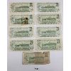 Image 2 : LOT OF 9 - 1973 CDN $1 BANKNOTES