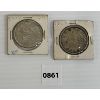 Image 1 : LOT OF 2 - 1950 CDN VOYAGEUR SILVER DOLLAR COINS 
