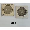 Image 1 : LOT OF 2 - 1957 CDN VOYAGEUR SILVER DOLLAR COINS 