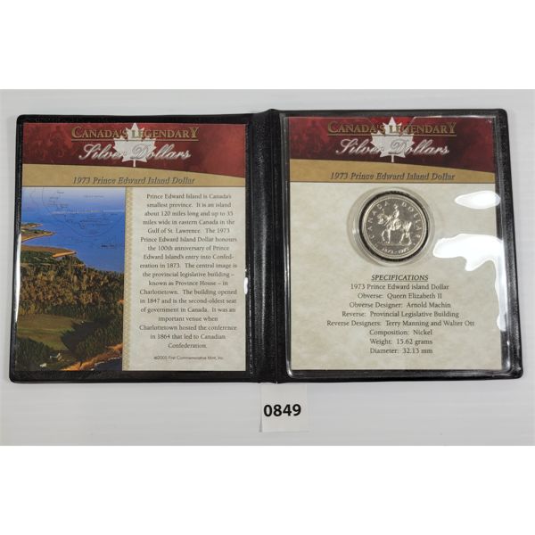 1973 CDN FIRST COMMEMORATIVE MINT PEI DOLLAR - NICKLE 