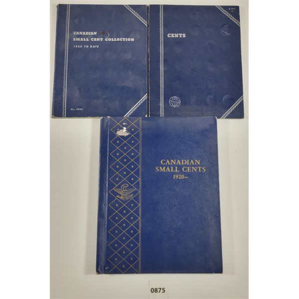 LOT OF 3 - CDN SMALL CENTS COLLECTIONS - INCL 1928 & 1929, ETC.