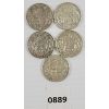 Image 1 : LOT OF 5 - CDN SILVER 50 CENT PCS - INCL 1950 & 1952