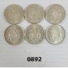 Image 1 : LOT OF 6 - CDN 50 CENT PCS - INCL 1961 & 1964