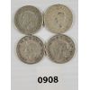 Image 2 : LOT OF 4 - CDN SILVER 50 CENT PCS - INCL 1940 & 1944, ETC.