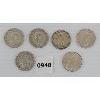 Image 2 : LOT OF 6 - 1943-1966 CDN SILVER 50 CENT PCS 