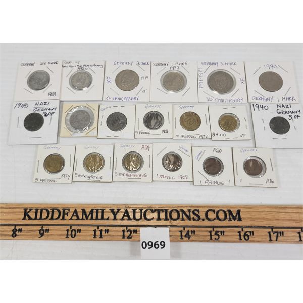 LOT OF 19 - MISC PFENNIGS - INCL 1940 & 1950, ETC. 