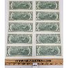 Image 2 : LOT OF 10 - 1976 US SEQUENTIAL $2 BANKNOTES