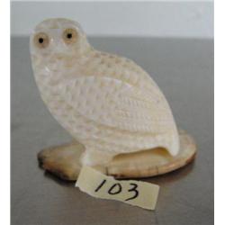2" ivory owl on ivory base from Gambell, AK ()