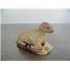 Image 2 : Bone lamb mounted on ivory 2" long and 3" high- imported, not Alaskan ()