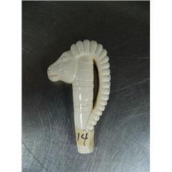 Ivory ram's head like a cane handle- imported, not Alaskan ()