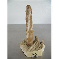 3" fossilized ivory totem by Vern Buberge ()