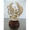 Image 2 : 4" bone carved with 2 eagles in a tree outstanding carving- imported, not Alaskan()