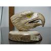Image 1 : 4-1/2" carved bone eagle head- imported, not Alaskan ()