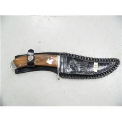 12" dagger with engraved leather sheath ()