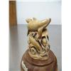 Image 3 : 5" bone carving on wood base of four swimming whales- imported, not Alaskan ()