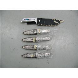 Lot of 5 knives: 1 has damaged handle ()