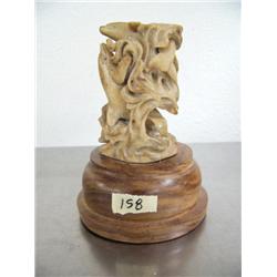 5" carving of pod of 3 whales carved on bone- imported, not Alaskan ()