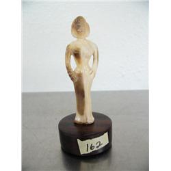 Fossilized ivory 3-1/2 carved woman- imported, not Alaskan ()