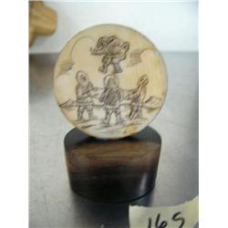 1-1/2" scrimshawed blanket toss- imported, not Alaskan ()