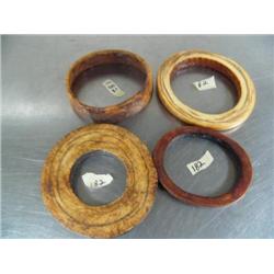 Lot of 4 African very old ivory bracelets ()