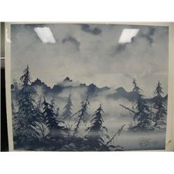 Artist proof "Sixty Below" signed by Richard Orr done in 1988- image size is 17-1/2" x 21-3/4"