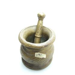 Very old brass mortar and pestle- 3-1/2" ()