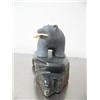 Image 2 : 4-1/2" soapstone bear on soapstone base- overall length 8" and overall height is 5-1/2" with bone fi
