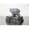 Image 3 : 4-1/2" soapstone bear on soapstone base- overall length 8" and overall height is 5-1/2" with bone fi