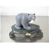 Image 4 : 4-1/2" soapstone bear on soapstone base- overall length 8" and overall height is 5-1/2" with bone fi