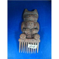 5-1/2" carved wood Tlingit pole ()