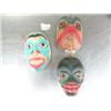 Image 1 : Lot of 3 imported, not Alaskan small wooden hand carved and painted masks ()