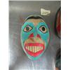 Image 2 : Lot of 3 imported, not Alaskan small wooden hand carved and painted masks ()