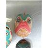 Image 3 : Lot of 3 imported, not Alaskan small wooden hand carved and painted masks ()