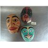 Image 1 : Lot of 3 imported, not Alaskan small wooden hand carved and painted masks ()