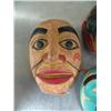 Image 2 : Lot of 3 imported, not Alaskan small wooden hand carved and painted masks ()