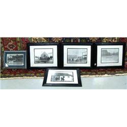 Lot of 5 black and white photos depicting early bank of Alaska, Montana, Resurrection Park in Anchor