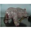 Image 1 : 10-1/2" soapstone bear with fish in mouth by Eddie Lee ()