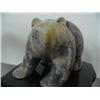 Image 3 : 4" soapstone walking bear with soapstone base with swimming fish by Eddie Lee ()