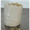 Image 1 : 2-1/2" white ivory toothpick holder with relief carved polar bear by Alice Toplock from Little Diome