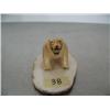 Image 2 : 2-1/4" fossilized walrus ivory bear mounted on ivory base by Lane Penauah from Savoonga, AK- tremend