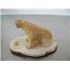 Image 3 : 2-1/4" fossilized walrus ivory bear mounted on ivory base by Lane Penauah from Savoonga, AK- tremend