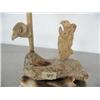 Image 2 : 20" tall totem with fish, walrus, rams, eagles, buffalo, sea otters carved out of bone- imported, no