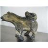 Image 2 : 7-1/2" soapstone carved husky with tail laying up on its back by Eddie Lee ()
