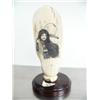 Image 1 : 6" mammoth ivory scrimshawed with beautiful Indian maiden by Homer Cole done in 1998 Anchorage ()