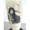 Image 2 : 6" mammoth ivory scrimshawed with beautiful Indian maiden by Homer Cole done in 1998 Anchorage ()