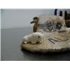Image 3 : 4" scrimshawed fossilized ivory piece, scrimshawed with walrus and a killer whale- has 2 small walru